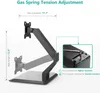 Frittstående single pekskärmskärm Stativ Gasfjäder Justerbar skrivbordsfäste Passar en skärm upp till 27, 22 kg. Viktkapacitet (GSMF001)