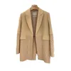 Damespakken Blazers Losse Wilde Modieuze Casual Thin No Button Stitching Breien Ontwerp Mid-length Suitjack Vrouwelijke Koreaanse stijl