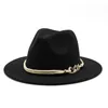 19 cores largura brim hell igreja derby topla hat panamal sólido feltro fedoras chapéus para homens mulheres lã artificial mistura jazz cap9854611