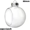 Promoção - 20 peças x DIY Pintelable / Shatterproof Christmas Bauble Decoração Ornamento 80mm Plástico Janela de Plástico Abertura Bauble / Ball 201019