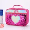 Fashion Sequin Kid Lunch Bag Aluminum Foil Thermal Insulated Lunch Bag Portable Outdoor Picnic Lunch Box Food Storage Tote Box XVT0809