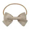 Hair Accessories Born Baby Elastic Headband Sweet Linen Bow Knot Stretchy Band Toddler Infant Kids Decorative