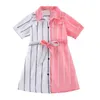 Мода лоскутная девушка для девочек рубашка DrChildren Одежда детские платья для девочек летом 2021 полосатый кннпром DRVESTIDIDO X0803