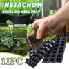 Planters & Pots Plant Flower Nursery Grow Box Garden Seedling Dish 21 Cells Trays- BPA Free Plastic Gardening Germination Trays