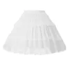 Women's ita Skirts Crinoline Petticoat Evening Party Underskirt Vintage Elastic Waist 2-Loop Ruffles Swing Black Gothic Skirt 210721