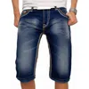 Hommes Jeans Shorts Été Casual Droit Denim Streetwear Mâle Lâche Genou Longueur Jean Pantalon Noir Bleu Poche 211108