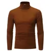 turtleneck for men Solid colour slim elastic thin pullover Spring Autumn knitting brand sweater 210804