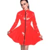 Mini robe plissée en PVC, 22 couleurs, manches longues, haute qualité, Simple, fermeture éclair, Sexy, look mouillé, Clubwear, Costume de fête pour dames