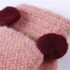 Fingerless Gloves 2021 Winter Flip Up Womens Hand Cotton Knitted Ladies Heated Half Finger Warm Mittens Femme