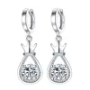 Hoop & Huggie S925 Silver Earring Elegance Lucky Droplets Crown For Women Wedding Gift Lady Girl Fashion Jewelry