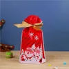 Sacs de bonbons de Noël Sac cadeau à cordon Flocon de neige Sacs de Père Noël Enfants Fourre-tout de Noël Organisateur Fournitures de décoration de fête BT6700