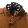 Vinter män tjockna ullrockar Business Casual Ullblandningar Mäns Outdoor Coat Fashion Long Warm Windproof Mens Windbreaker 211122