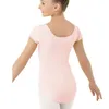 Kleinkind Mädchen Kurzarm Dancewear Trikot Spandex Künstlerische Gymnastik Tops Für Kinder Tanz Kleidung Ballett Body Dehnbar Für D3152