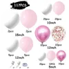 125pc/117pc Pink Metallic Balloon Garland Arch Kit Welcome Baby Shower Girl Baptism Rose Gold Confetti Birthday Party Decoration 220225