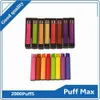 Puff max max cigarettes jetables kit de vape kit 2000 bouffées 5% 1200mAh 8.5ml e cig vs barre d'air lux