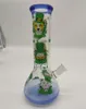 20 cm 8 inç Premium Mavi Ucu ve Alt Anime Tema Köpek Kedi Kitty Nargile Su Boru Bong Cam Bongs 14mm Downstem ve Kase 2 Içinde Kullanıma hazır