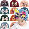 Children Hat Baby Wool Hats Winter Warm bow knit caps Pullover caps 9195