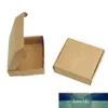50 Pieces 5.5x5.5x1.5cm Vintage Brown Soft Cardboard Package Gift Box Square Wedding Party Card Tag Package Kraft Paper Box
