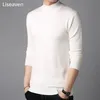 Liseaven Men Cashmere Sweaters Volledige mouw Pull Homme Solid Color Pullover Sweater Men's Tops 210909