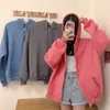 Kapturem Kobiety Harajuku Streetwear Kawaii Oversized Zip Bluza odzież Koreański Styl Z Długim Rękawem Top Bluzy Vintage 210813
