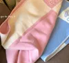 Spring Autumn Wool Blend Blanket Soft Scarf Portable Little Horse Pattern Blue Pink Yellow Blankets 13