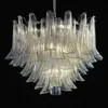 Custom Pendant Lamps Luxury Hand Blown Glass Petal Chandelier 24 Inches Green Shade Luxury LED Lights for Hotel Home Living Dining Room Bar Bedroom