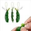 Fidget Toys Decompressione Edamame Squishy Spremere Piselli Fagioli Portachiavi Carino Stress Giocattolo per adulti Gomma Ragazzi Regalo di Natale 0049