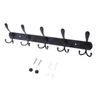 Edelstahl Wandmontage Rack Metall Kleiderbügel Lagerschiene Haken Halter Hängen Handtuch Mantel Hut Tasche Robe Kleiderbügel Schwarz 210609