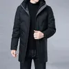 Top Grade Winter Brand Casual Fashion Long Park 90% White Duck Down Coat Men Windbreaker Kurtka z odzieżą z kapturem 211104