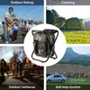 Backpack Chair Portable Camping Stool Foldable With Double Layer Oxford Fabric Cooler Bag For Fishing Accessories