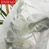 Tenda per finestra in tulle bianco Europa per soggiorno La camera da letto Tenda trasparente in voile ricamato per tende per porte della cucina 210712