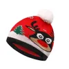 Inverno Caldo Lavorato A Maglia Slouchy Berretti Bambini Natale Chunky Pom Pom Cappello Cartoon Xmas Skull Cap Raindeer Elk Babbo Natale Fiocco di neve Cappello lavorato a maglia Sci Copricapo all'aperto