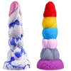 NXY Dildo Giocattoli anali Nuovo colore misto Cotton Candy Backyard Plug Dispositivo di masturbazione per uomini e donne Prodotti del sesso del pene in silicone morbido 0225