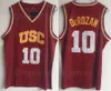 NCAA Basketball USC Trojans College 24 Brian Scalabrine Jersey Man 1 Nick Young Demar DeRozan 10 University Red Team Color Embroidery Shirt Dreating Sport Sale