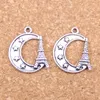 92 sztuk Antique Posrebrzany Brąz Plated Eiffla Wieża Paris Moon Charms Wisiorek DIY Naszyjnik Bransoletka Bransoletka Ustalenia 22 * ​​19mm