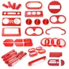 ABS Red Whole Set Interior Decoration Cover Trim Panel Kit For Jeep Wrangler JK 2007-2010 Car Interior Accessories276m