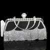 Party Purse Women's Wedding Gold Evening Clutch Bag Diamond Crystal Tassel Pearl Elegant Mini Handbag
