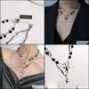 Other Jewelry Sets Latest Hip-Hop Rock 2021 Black And White Beads Necklace, Cool Luxury Irregar Geometrical Character Animal Spider Gifts Dr