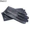 Fem fingrar handskar 1 par män faux läder vantar casual pekskärm vinter
