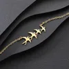 Länk, Kedja Sydkorea Simple Animal Swallow Armband Mode Kvinnors Guld Silver Färg Charmiga Kvinnor Bröllopsfest Smycken