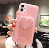 Ekoneda Cute Heart Phone Holder Väska till iPhone 11 Pro XS Max X XR SE 2020 6 6S 7 8 Plus Luxury Glitter Stand Case Cover