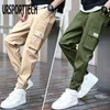 Wiosna i jesień Streetwear Cargo Spodnie męskie Joggers Casual Spodnie Koreański Moda Spodnie Spodnie Luźne Spodnie Harerem 211112