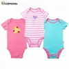 3 pièces/lot nouveau-né barboteuses ensemble combinaison filles fille vêtements Roupa De Bebe bébé garçon vêtements 210309