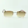 Vendita diretta occhiali da sole semplici 3524026 con aste in legno di pavone naturale occhiali di design, misura: 18-135 mm