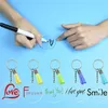 20 Zestaw okrągłe akrylowe brelok akrylowy jasne okrągły płyty Brelok Set DIY Key Ring z wisiorek Tassel