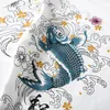 Summer Men T Shirt Koi Embroidery New Chinese Style O-Neck Cotton Tees Men's Short Sleeve Streetwear Fashion Casual T-shirt T200224