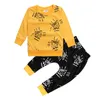 Chegue roupas de bebê novo se ajustam primavera outono amarelo menino roupas 2 pcs .. sportswear terno 2018