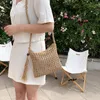 Borsa a tracolla in lana intrecciata cava per donna 2021 borse e portamonete da spiaggia con nappe alla moda estiva