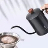 Soulhand 600 ml rostfritt stål kaffekokare kosehalscafépruta tekanna med termometer hälldropp svanhals 211011