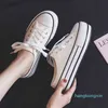 2022 Yaz Yeni Platformu Terlik Tuval Ayakkabılar kadın 5.0 cm Yüksek Topuk Beyaz Ayakkabı Kızlar Rahat Sneaker Hiçbir Arka Slayt Üzerinde Kayma03